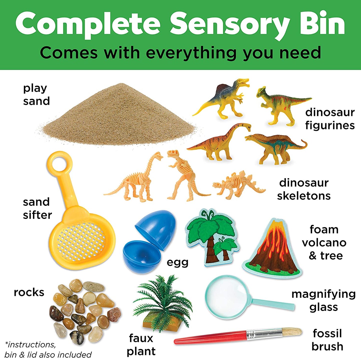 Creativity for Kids Sensory Bin: Dinosaur Dig - Dinosaur Toys for Toddler Boys and Girls