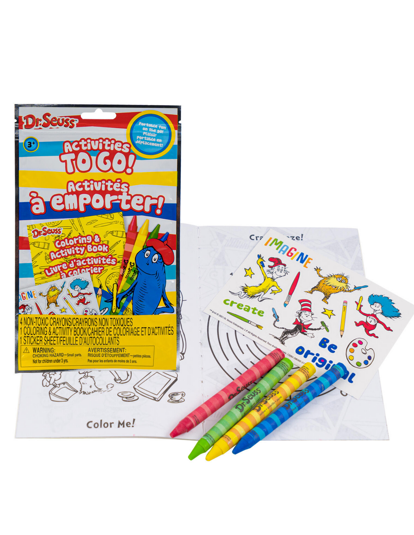 Dr. Seuss Activities on the Go! (Book, Crayons, & Stickers!)