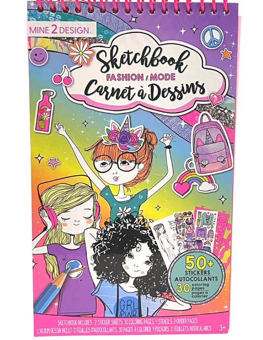 Girl Vibes: Sketchbook Fashion: Stencils, Stickers, Colouring Pages!