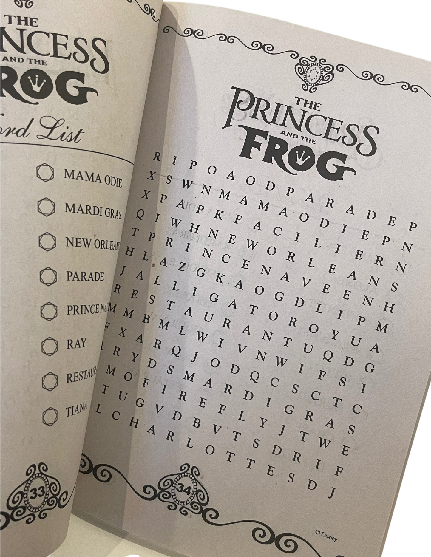 Disney Princess Activity Book Word Search