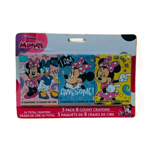 Disney Minnie Mouse Crayons 3 packs (8 crayons ea/24 total)