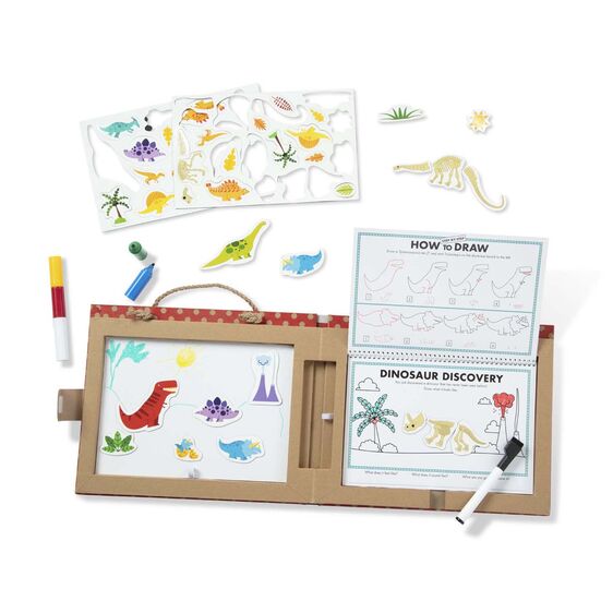 Melissa and Doug: Reusable Drawing and Magnet Kit Dinosaurs (Play Draw Create)