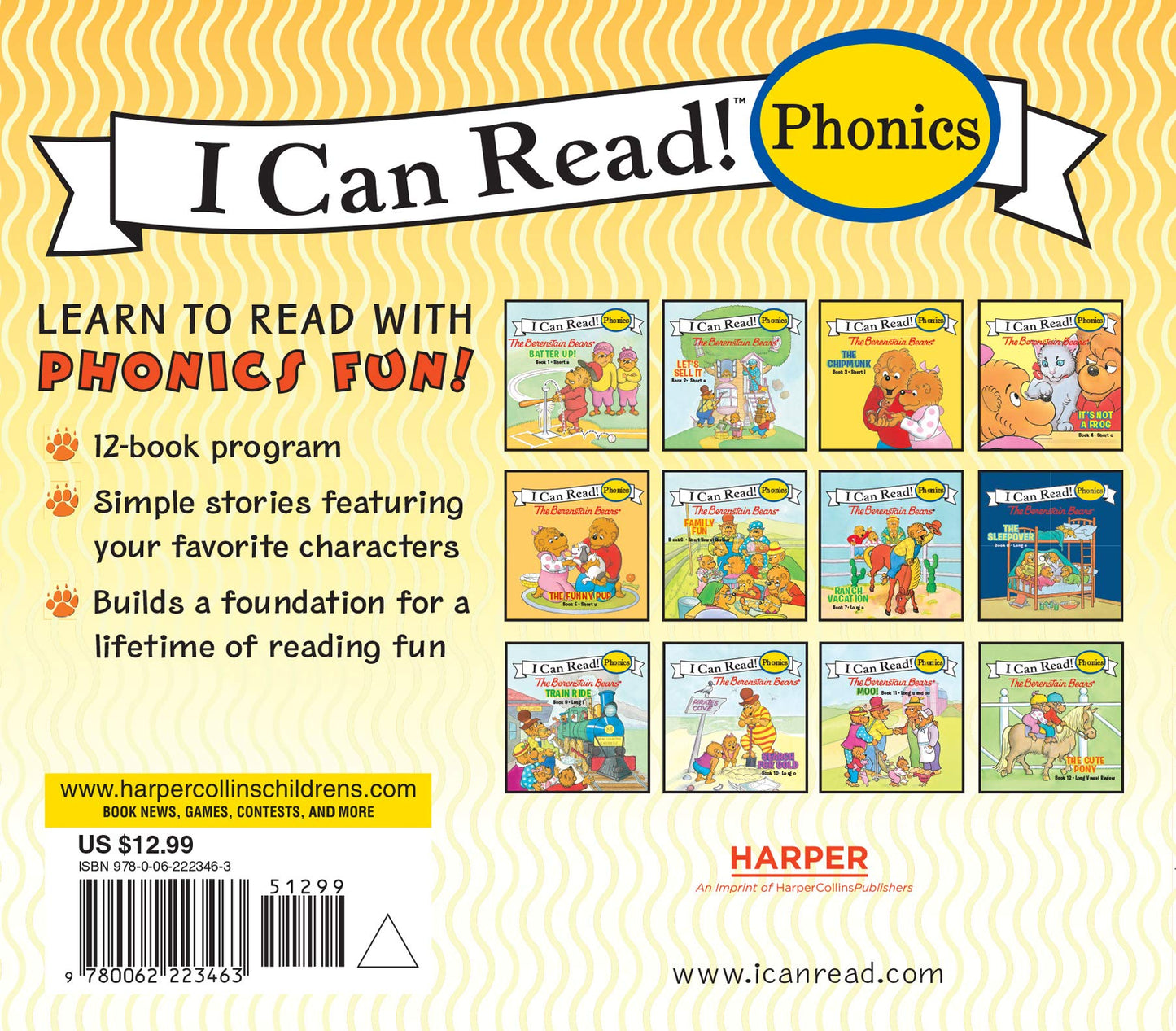 The Berenstain Bears 12-Book Phonics Fun!: Includes 12 Mini-Books Featuring Short and Long Vowel Sounds (My First I Can Read)