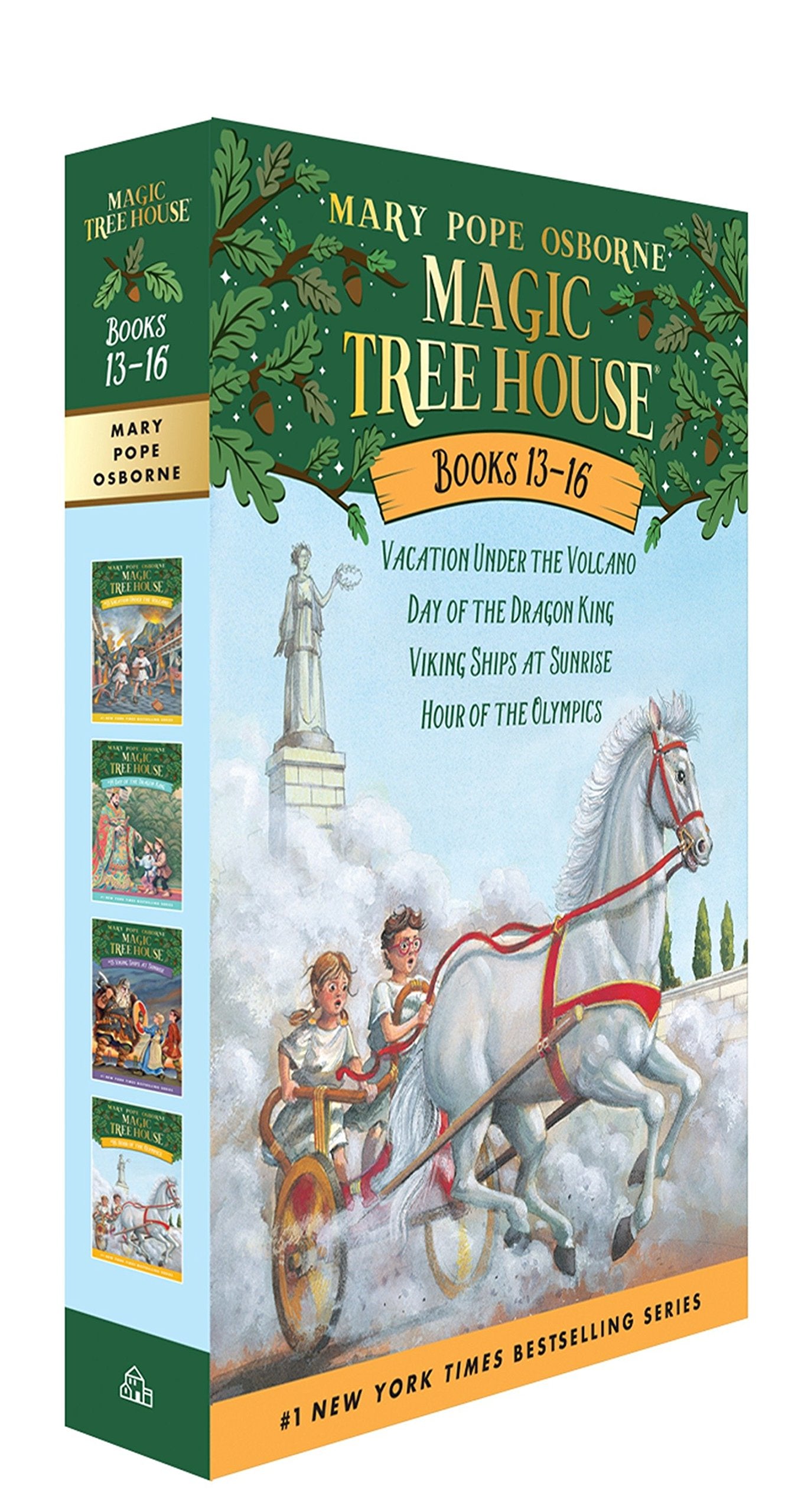 Magic Tree House Boxed Set, Books 13-16: Vacation Under the Volcano, Day of the Dragon King, Viking Ships at Sunrise, and Hour of the Olympics