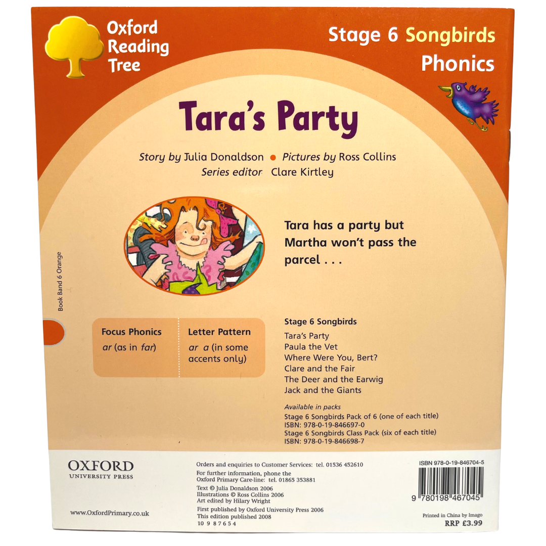 Read with Oxford: Julia Donaldson's Songbirds: Tara's Party (Stage 6)