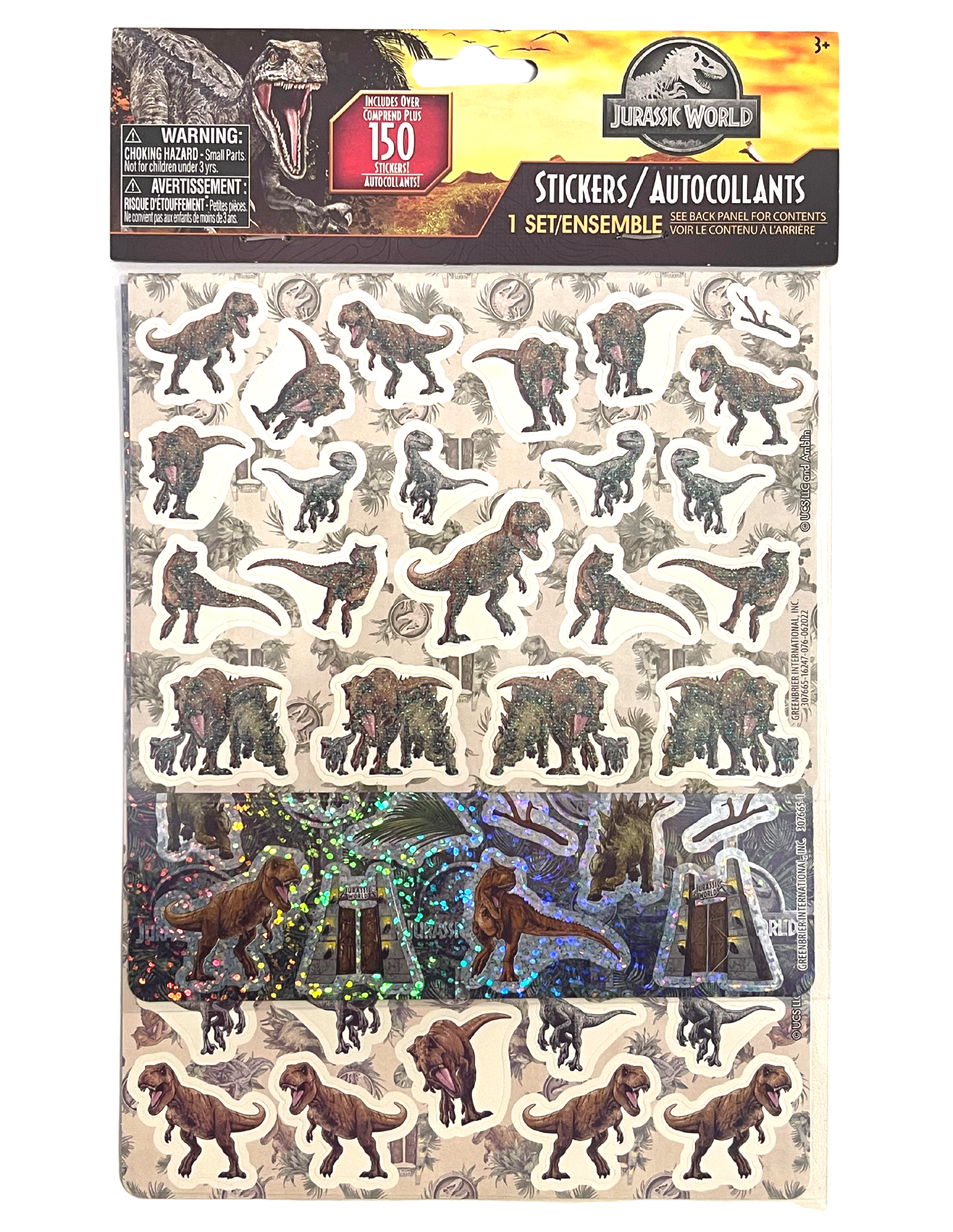 Jurassic World Sticker Collection - Includes Over 150 Stickers - 4 Sheets