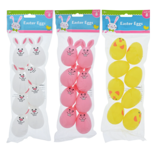 Character-Shaped Fillable Plastic Easter Eggs, 8-ct. Packs