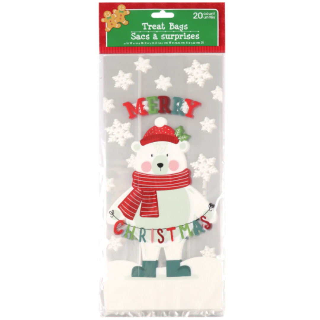 Polar Bear Merry Christmas Treat Bags (20 count)