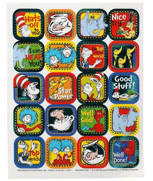 Dr. Seuss Foil Reward Stickers (40 pieces)