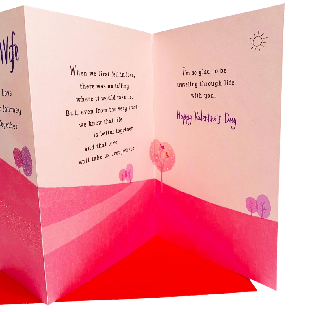 For My Wife: Our Journey Glittery Hallmark Valentine's Day Card