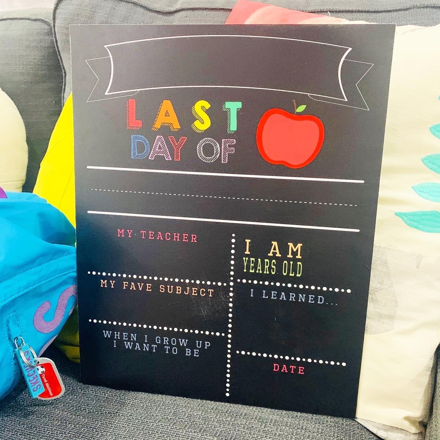 Reusable First/Last Day of School Milestone Board