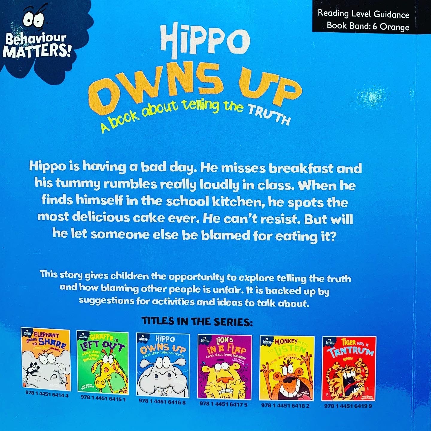 Behaviour Matters: Hippo Owns Up: A book about telling the truth