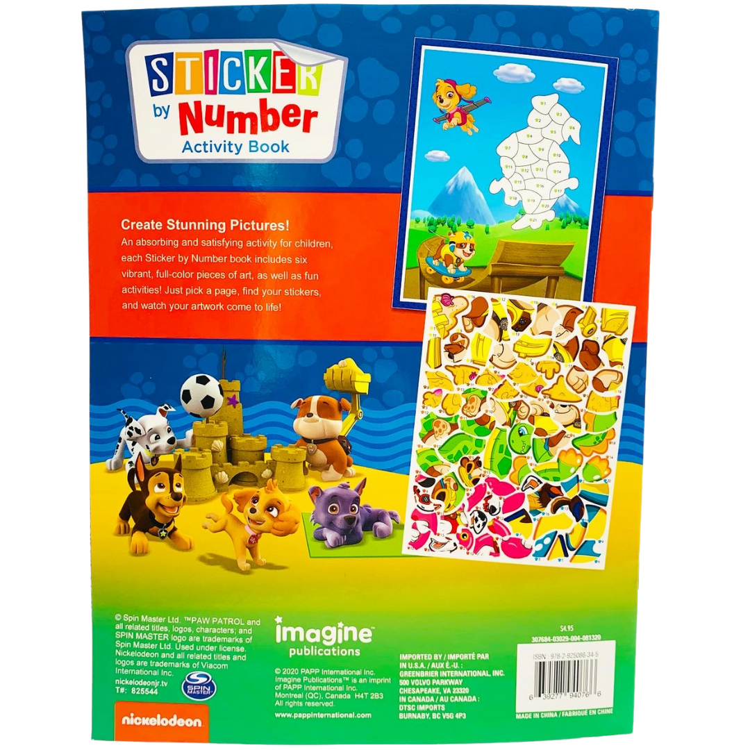 Paw Patrol Sticker By Number Activity Book