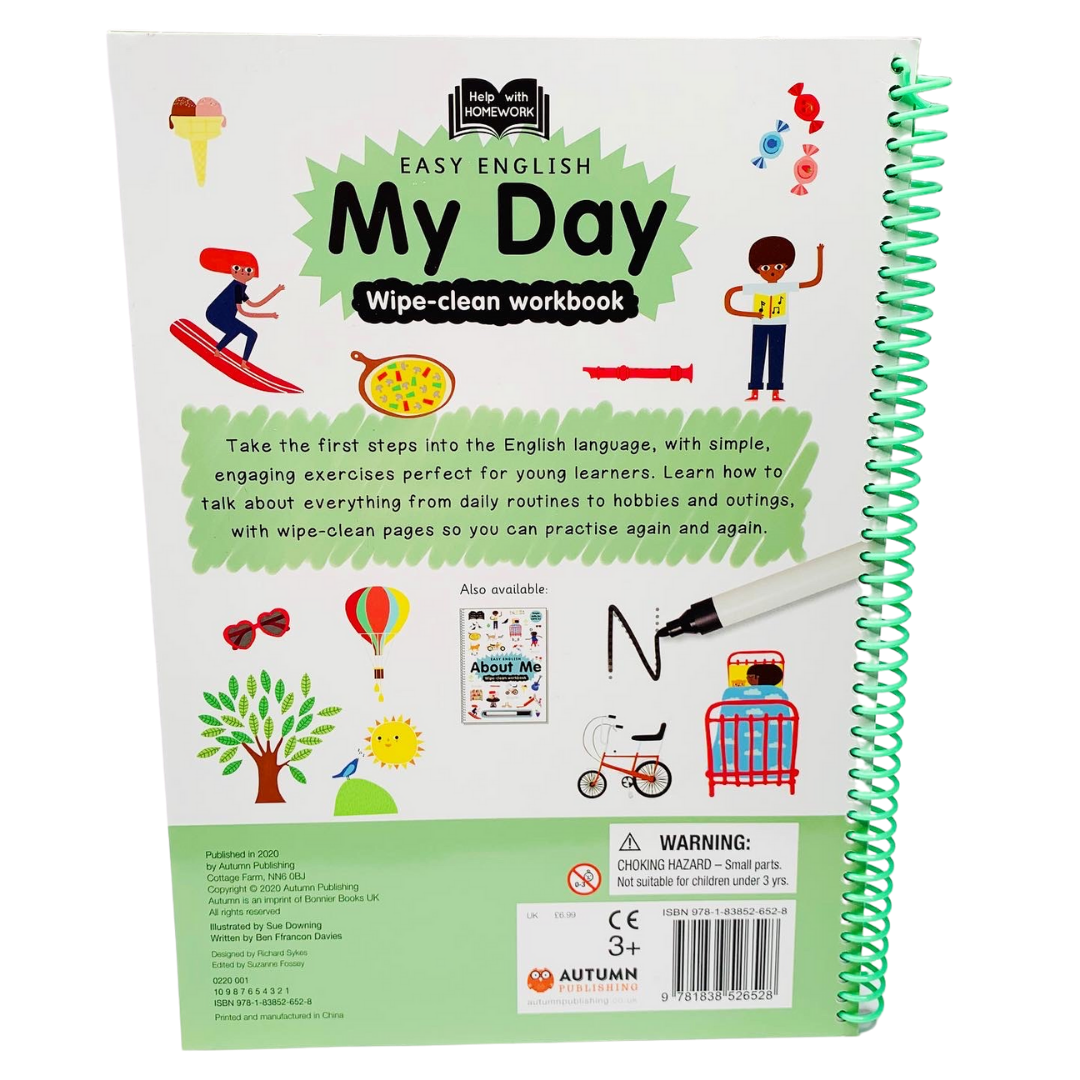 Help With Homework: Easy English My Day (Wipe-clean workbook)