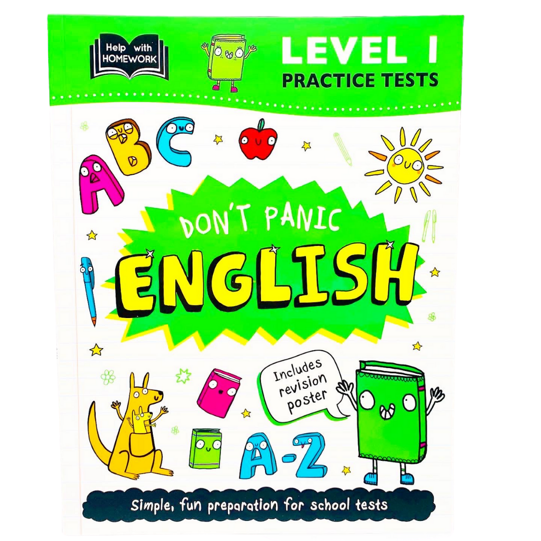 Help With Homework: Don't Panic English with Revision Poster Level 1 (Age 7+)