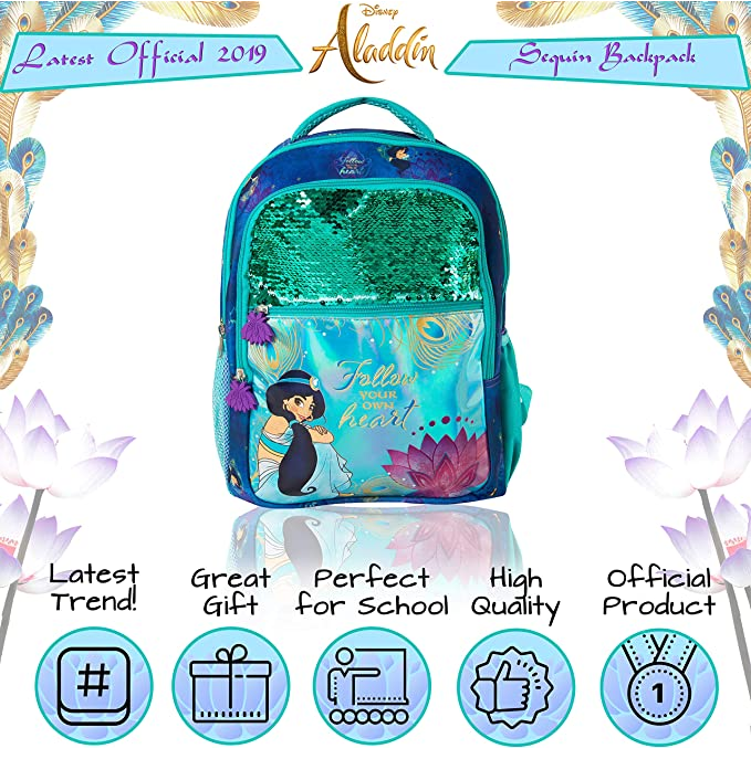 Disney's Aladdin Jasmine Sequin Backpack: Follow Your Heart