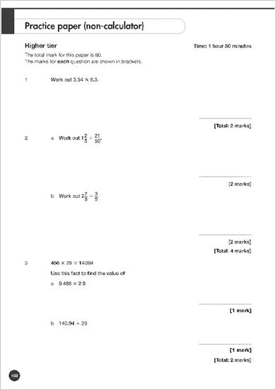 GCSE Grades 9-1: Higher Maths Edexcel Exam Practice