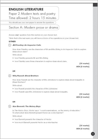 GCSE Grades 9-1: English Language and Literature AQA Exam Practice